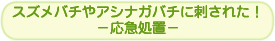 スズメバチやアシナガバチに刺された！－応急処置－